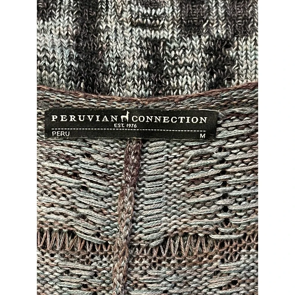 Peruvian Connection‎ Pima Cotton Cardigan Sweater Knit Art Women's M